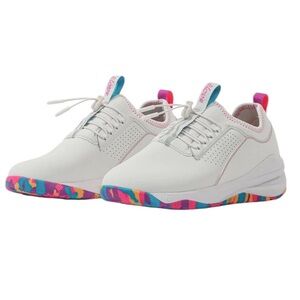 Clove Limited Edition Classic Sneakers In White/Sunset Pop